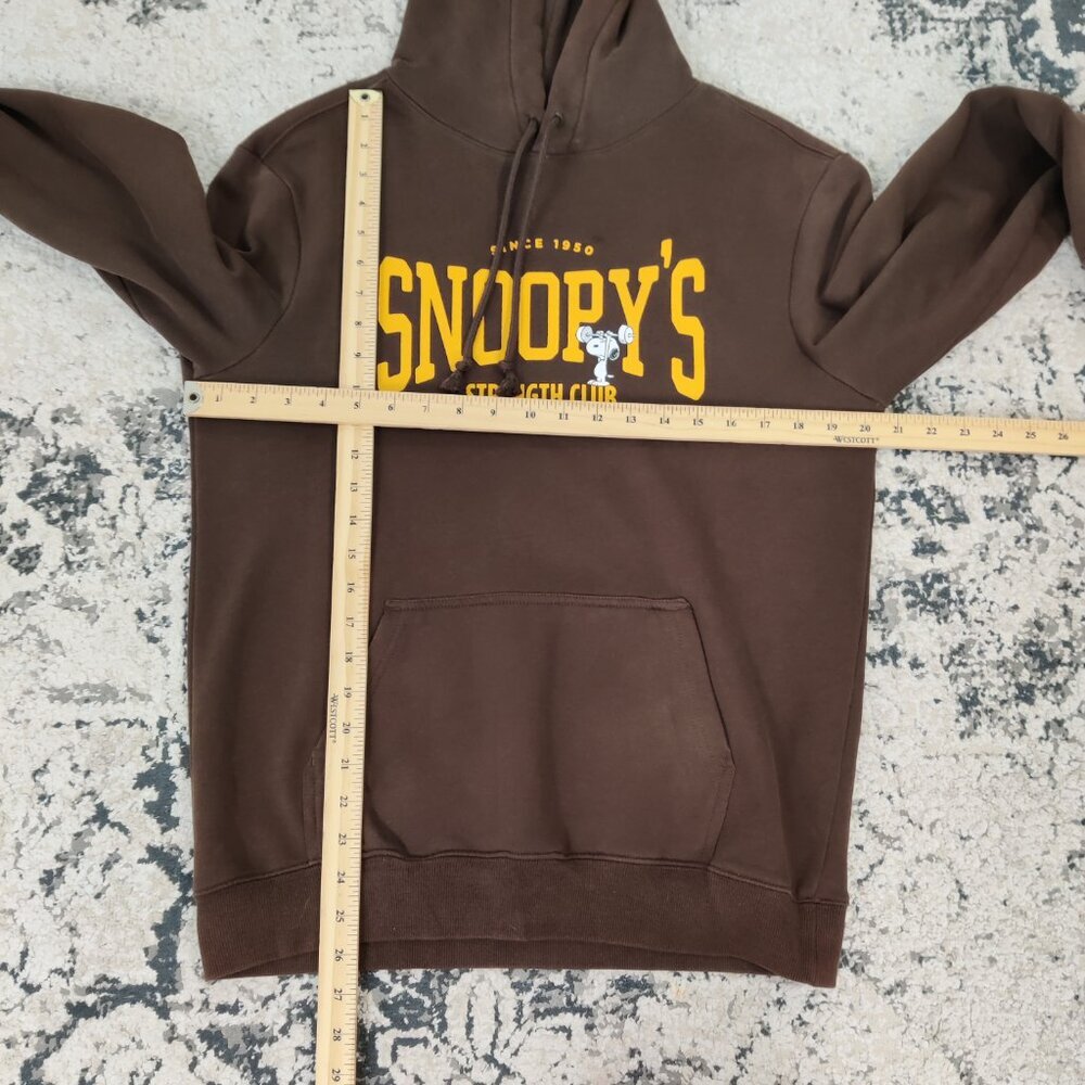 H&M Peanuts Women's Hoodie Size S Regular Fit Brown Snoopy Print Cotton Blend - Picture 5 of 9